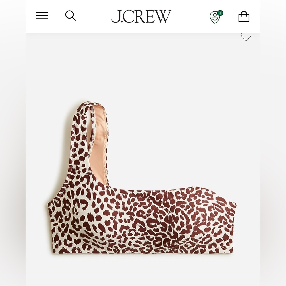 J. Crew Brown leopard bikini top